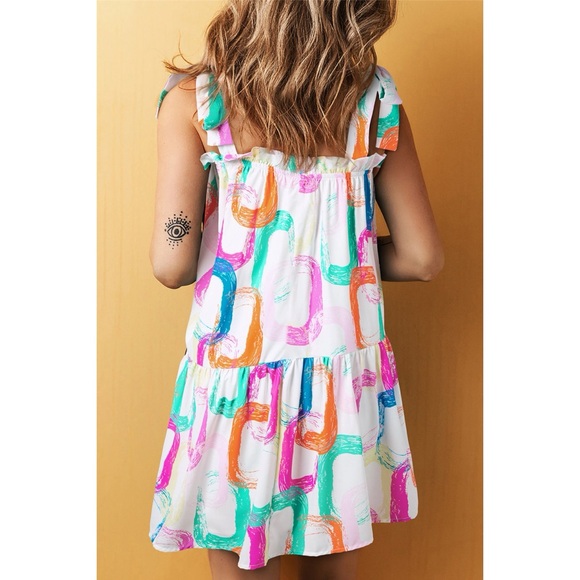 Abstract Painted Mini Dress - Picture 2 of 3